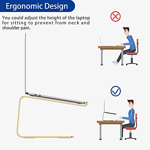 BESIGN LS03 Aluminum Laptop Stand, Ergonomic Detachable Computer Stand, Riser Holder Notebook Stand Compatible with Air, Pro, Dell, HP, Lenovo More 10-15.6" Laptops, Gold - color: F-Gold