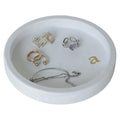 COLLECTIVE HOME - Velvet Jewelry Tray, 6" Monogrammed Jewelry Dish, Smooth Velour Display Dish for Rings, Earrings, Necklaces, Makeup, Personalized Gifts for Women (White-a) - color: White-a