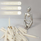 Meditation White Taper Candles Set, 20 Minute Unscented Mini Prayer Candles, 30 pcs Small Wishing Candle with Brass Candle Holders for Home Yoga - color: Unscented White, size: 30 Pack