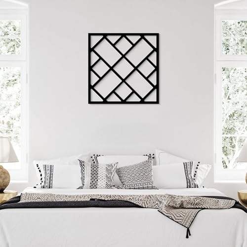 GlintHome Black Metal Wall Art - Minimalist 3D Textured Abstract Sculptures Wall Art for Garden Living Room Bedroom Office Bathroom Home Decor - color: Black-006, size: Small