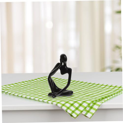Unomor 3pcs Abstract Thinker Statue Set Modern Resin Sculpture for Office and Home Decor Decorative Figurines for Living Room and Bookshelf Accents