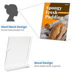 10 Pack Acrylic Sign Holder 4 x 6, L-Shape Clear Plastic Display Stand for Tabletop, Acrylic Stands for Flyers, Table Paper Holder, Vertical Sign Holder 4x6 for Restaurants, Office and School (Slant 10 Pack 4x6) - size: Slant 10 Pack 4x6