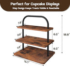 3 Tier Cupcake Stand for 50 Cupcakes, Wood Cupcake Tower Dessert Display Stand, Rustic Tiered Tray Stand, Reusable Cupcake Stand for Wedding, Birthday, Graduation (Brown) - size: 1 PACK