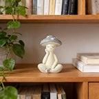 Meditation Mushroom Resin Statue - Cute Meditation Mushroom Statue for Desk Living Room Resin Figurine for Home Patio Office Decoration Cute Plant Statues for Tabletop Garden Backyard Decor - style: Meditation Mushroom C