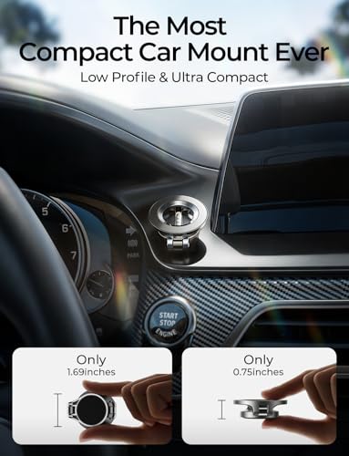 LISEN for MagSafe Car Mount for iPhone 17 Pro Max [24 Strong Magnets] Classic Magnetic Phone Holder for Car Dashboard Magnet Phone Mount Car Cell Phone Holder for iPhone 17 Pro Max Air 16 15 14 13 12 - color: Black, size: Driver Setup