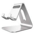 CreaDream Cell Phone Stand, Cradle, Holder,Aluminum Desktop Stand Compatible with Switch, All Smart Phone, iPhone 11 Pro Xs Max Xr X Se 8 7 6 6s Plus SE 5 5s-Silver - color: Silver