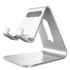CreaDream Cell Phone Stand, Cradle, Holder,Aluminum Desktop Stand Compatible with Switch, All Smart Phone, iPhone 11 Pro Xs Max Xr X Se 8 7 6 6s Plus SE 5 5s-Silver - color: Silver