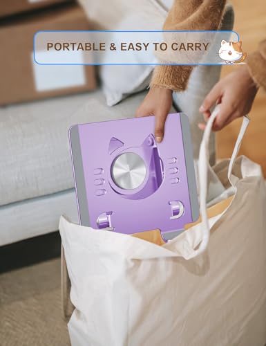 Aoviho Tablet Stand 360° Rotating Aluminum Holder - Adjustable, Portable & Foldable Monitors Stand for iPads, Compatible with 4-13.3" Tablets, Purple - color: Purple