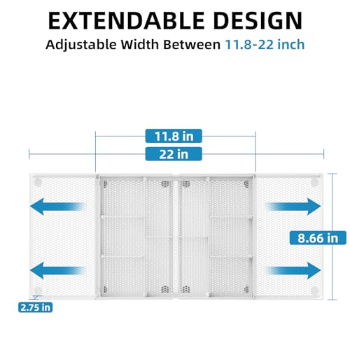 Marbrasse Expandable Desk Drawer Organizer, Mesh Drawer Organizer Tray with 10 Adjustable Compartments, Desk Organizers and Accessories for Office Supplies (Longer Expandable Drawer Organizer-W) - color: Longer Expandable Drawer Organizer-W
