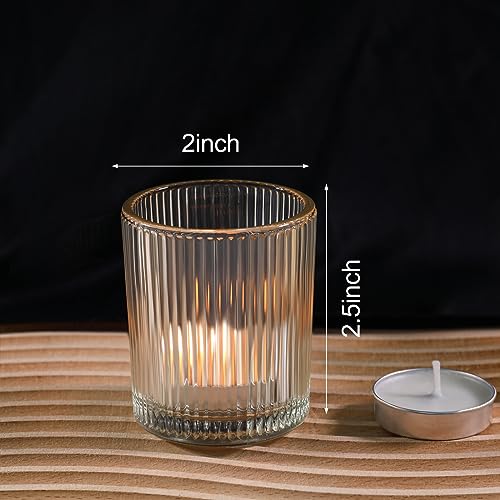48pcs Votive Candle Holders, Clear Glass Tea Lights Candle Holder in Bulk for Table Centerpiece, Tealight Candle Holder for Weddings, Home Decor, Baby Shower, Special Occasions（Clear） - color: Clear
