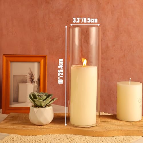 UPBUD 12pcs Glass Cylinder Vases for Centerpieces | 10 Inch Tall Flower Vase for Wedding Decorations, Floating Candle Holders for Dinner Table, Bridal Shower, Office Home Décor - color: 10 Inch