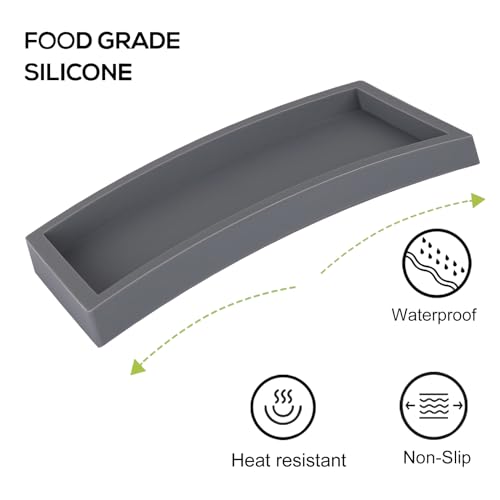 Bathroom Trays for Counter, Slicone Vanity Trays for Bathroom, Rectangle Sponge Holder for Kitchen Sink - Grey - color: Gray, size: 9.8" x 4.7"