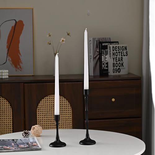 Black Taper Candle Holders Set of 3, Candlestick Holders for Table Centerpiece, Vintage Candle Holders for Dinning Wedding Party Halloween Home Decor - color: Black