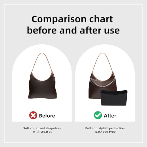 DGAZ Silk Purse Organizer Insert For GYARD Hobo Bags,Silky Smooth Bag Organizer，Luxury Handbag & Tote Shaper(Black) - color: Black