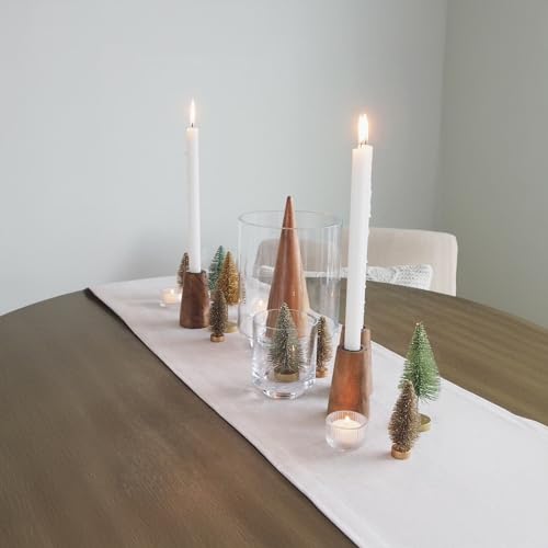 WGVI 1 Set of 4 Sizes of Clear Glass Pedestal Hurricane Candle Holder, Footed Decorative Vase for Pillar Candles, Elevated Cylinder Candleholder on a Riser Round Base, Centerpieces, Home Décor - size: Set of 4
