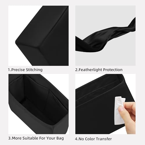 DGAZ Silk Purse Organizer Insert For LV Sac Plat Mini/BB/Medium bag，Silky Smooth Bag Organizer，Luxury Handbag & Tote Shaper(Black,Medium) - color: Black, size: Medium