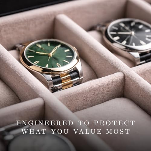 Bey-Berk Custom Personalized Watch Box Organizer - 48 Slot Luxury Solid Wood Designer Display, Large Watch Slots - color: Brown