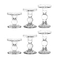 6-Piece Set of Glass Candlestick, Crystal Candlestick Holder Holder and Conical Candle, Christmas Candle Holder Decoration, Family Living Room Wedding Candle Holder (Clear 2sets) - color: Clear 2sets