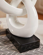 Sculpture Music Note Decor Modern Statue Gifts Treble Clef Figurine Polyresin Arts White 23 inch - color: White