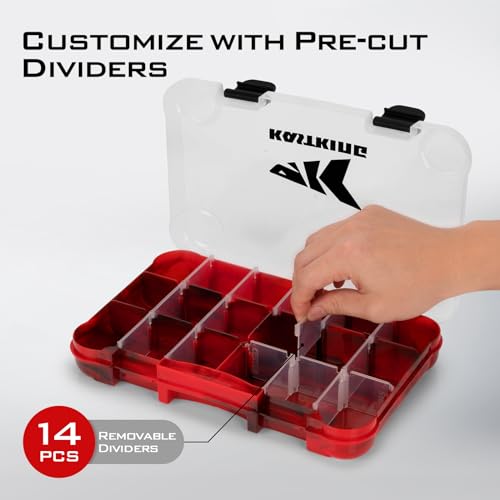 KastKing Tackle Boxes, Plastic Box, Plastic Storage Organizer Box with Removable Dividers - Fishing Tackle Storage - Box Organizer - 2 Packs /4 Packs Tackle Trays - Parts Box - color: Red Camouflage, size: 3600(4Pack)
