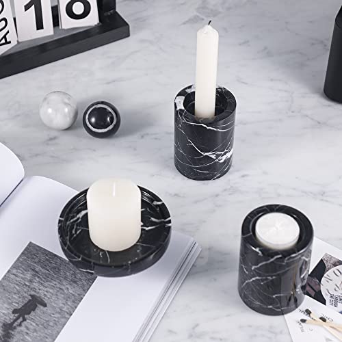 JIMEI Candle Holder Real Luxurious Natural Marble Candlestick Holder for Wedding Dinning Party, Candle Stand for Scented Candle, Candlestick, Taper Candle Pillar Candle, Tealight Candles (B Style) - color: B Style