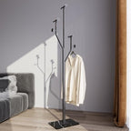 Sturdy Coat rack,Coat tree freestanding heavy duty with Marble Base,Metal standing coat rack for Bedroom,Entrance,Modern clothes hanger stand for Coats,Hats,Bags (black) - style: black-tree hook
