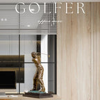21.2'' Modern Golfer Bronze Sculpture, Bronze Golf Man Figurine Statue Ornament with Marble Base Crafts for Home Office Decor Collection Gift - size: 21.2"Man