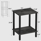 TUTOTAK End Table, Side Table, Nightstand, 2-Tier Storage Shelf, Sofa Table for Small Space, Living Room, Bed Room, Charcoal Grey TB01BY034 - color: Charcoal Grey