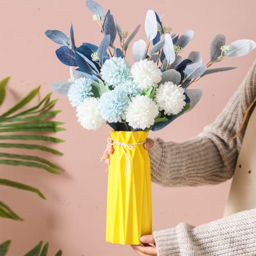 Arawat Ceramic Vase Decor for Pampas Grass Flowers Vases for Modern Home Decor, Yellow Tall Vase for Living Room Bedroom Bathroom Kitchen Office Wedding Table Shelf Farmhouse Minimalist Decor - color: 9.5 Inch Tall Yellow Ceramic Vase for Home Decor