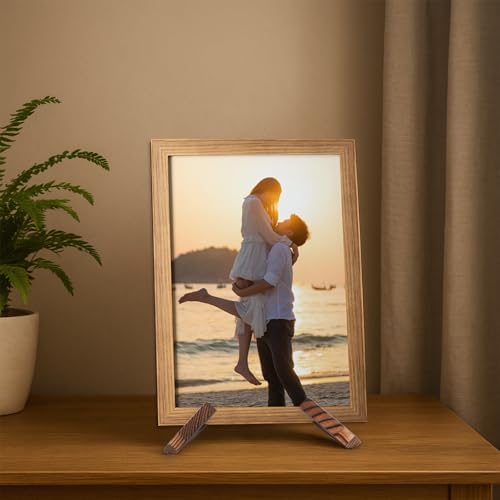 XKDOUS 2 Pack Plate Stand for Display, 6.5 Inch Wood Plate Display Holders, Picture Frame Holder, Cookbook Stand Recipe Book Holder for Book, Plate, Photo, Decorative Table Top Easels