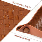 KINIVA PU Leather Jewelry Valet Tray for Men Women,Small Key Bowl for Entryway Table,Portable Travel Catchall Dice Tray (Square-Brown-2pcs) - style: Square-Brown-2pcs