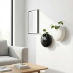 2 Pack Wall Hanging Planters, 4 Inch Round Ceramic Wall Mounted Planter Holder for Propagating Hydroponics Plants, Air Plants, Succulent (Plant NOT Included)