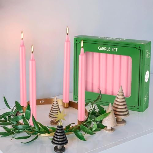 YOROXRG 40 Pack Candles Mini Unscented Taper Candles for Valentine's Day,Christmas,Household, Wedding, Rituals, Prayer, Birthdays,Party and Home Décor Candlesticks - 4 Inch Tall(Pink) - color: Pink-4" 40