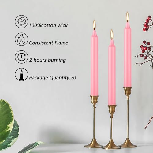 YOROXRG 40 Pack Candles Mini Unscented Taper Candles for Valentine's Day,Christmas,Household, Wedding, Rituals, Prayer, Birthdays,Party and Home Décor Candlesticks - 4 Inch Tall(Pink) - color: Pink-4" 40