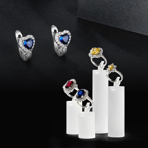 Oirlv Acrylic Jewelry Display Stand Ring Showcase Display Holder 7 PCS Rings Stand (White Frosted) - color: Transparent Frosted