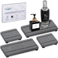 4PCS Stone Drying Trays for Bathroom Sink and Kitchen Counter, Water Absorbing Stone Tray with Diatomaceous Earth, Soap Dish and Coaster - color: Dark Gray 2stripes