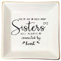 Sister Will Always Be Connected By Heart Jewelry Dish Tray Ceramic Trinket Dish Sister In Law Birthday Gifts Sister In Law Gifts Sister In Law Wedding Gift Gifts For Sister In Law Sister In Law - style: Sister Will Always Be Connected By Heart 2