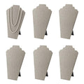 6pcs/ Pack 12.5inches Necklace Display Stands Easel Jewelry Organizer Stands for Show, Necklace Bust (Gray Linen 6pcs) - color: Grey Linen