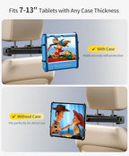 FANGOR Tablet Holder for Car - [3 in 1 Adjustable Extension Arm] Upgraded iPad Holder for car Backseat with Holding Net, Road Trip Essentials for Kids, for 7-13" iPad Pro, Air, Mini, Galaxy, Fire HD - size: 1 Pack - fit for 7-13" tablet