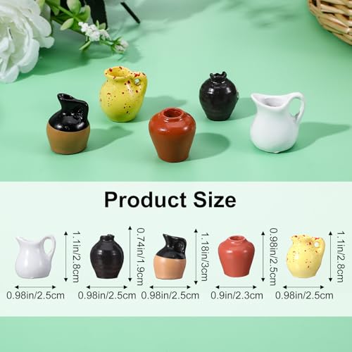 5 Pcs Cute Fridge Magnets, Mini Vase Magnets for Fridge Tiny Vase Fridge Magnets for Refrigerator Fridge Locker Decoration Kitchen Office Accessories (Without Flower)