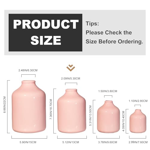 Sunddo Ceramic Vase for Home Decor Shelf Bedroom Living Room Bathroom Windowsill Desk Decor Holiday & Event Table Decor Modern Gift Home Decor Decorative Vase Centerpiece for Flowers - Pink 7 Inch - color: Pink, size: 7 inch