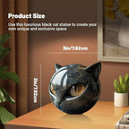 Luxury Black Cat Sculpture, Hand-Carved Crystal & Healing Stone Art Piece, Elegant Décor for Cat Lovers, Gift-Ready Memento for Home or Office, Green - size: Green