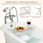Cabilock Bathtub Tray - Stainless Steel Bathtub Caddy, Expandable Extra Wide Bath Tub Organizer, Rust-Resistant Over The Tub Shelf Rack with Non-Slip Grips for Phone Book Wine Glass, Silver - color: Silver
