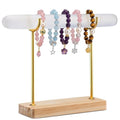 RattanView Selenite Bracelet Holder Display Stand Crystal Healing Goth Bracelet Display Stand Detachable Jewelry Wrap Watch Organizer Holder with Wooden Base for Bangles Charging Clean(1 Tier) - style: 1 Tier