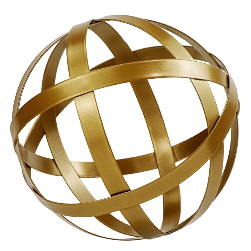 Kesywale Decorative Sphere Metal Band Ball Orbs Decorative Balls Home Decor Accents Tabletop Decorations for Living Room, Kitchen, Bedroom Centerpiece for Dining Room Coffee Table, Side Tables (Gold) - color: Gold