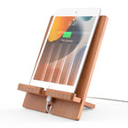 Pezin & Hulin Bamboo Tablet Stand Adjustable, Desktop Cell Phone Stand Holder Dock Compatible with Pad Air/Pro/Mini, E-Reader, Smartphone (Support to 4.7-13" Devices)-Brown - color: Large (Brown)