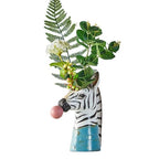 Blowing Bubble Art Vase, Animal Face Vase, Modern Home Decor Vase (No Plants) - Zebra - color: Zebra