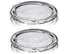 2 Pack Glass Candle Holder 3" Clear Beautiful Transparent Round Candle Plate - size: 2pack-3inch