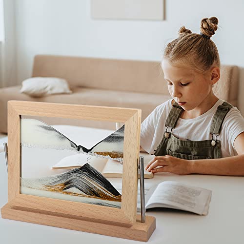 Bochino Moving Sand Art Picture Dynamic Sand Picture 3D Sand Art Frame Sandscape Moving Sand Picture for Home & Office Décor - color: Gold