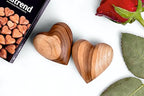 Handcrafted Wooden Heart Sculpture Solid Natural Wood Decor | Romantic Gift for Anniversary, Wedding & Valentine Day (Set of 5)